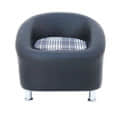 Nelson Sofa Set (2+1) Seater in Black Colour - rear_view