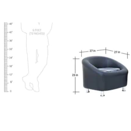 Nelson Sofa Set (2+1) Seater in Black Colour - bottom_view