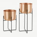 Leonardo Copper Planter Pot with Stand - front_view