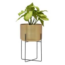 Gold Aluminium Planter Pot with Stand for Home Decor