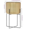 Gold Aluminium Planter Pot with Stand for Home Decor - front_view