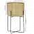 Gold Aluminium Planter Pot with Stand for Home Decor - front_view