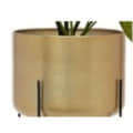 Gold Aluminium Planter Pot with Stand for Home Decor - top_view