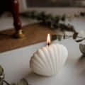 Shell Shape Candle White in Color - front_view