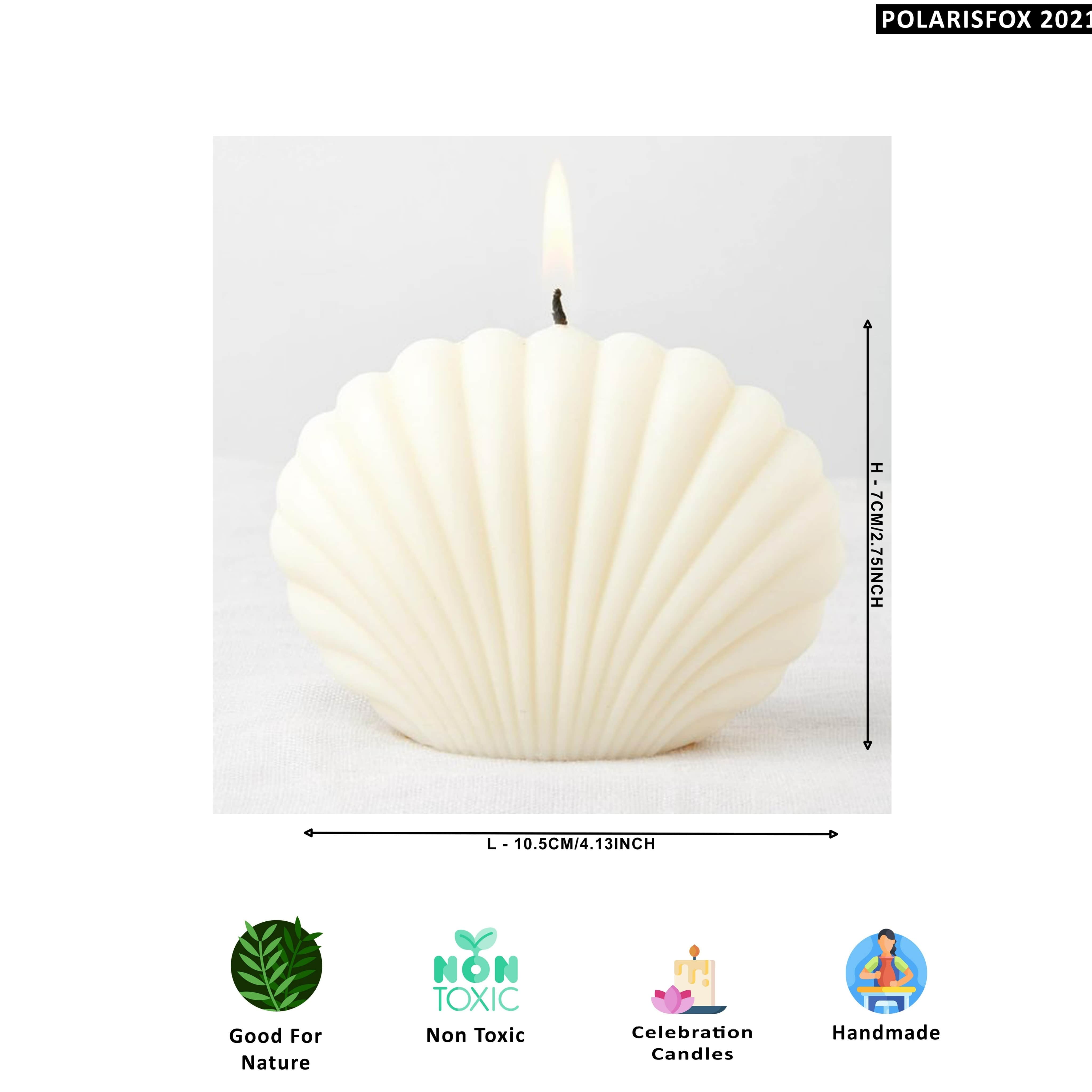 Shell Shape Candle White in Color - left_view