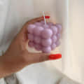 Scented Bubble Candle in Purple Color | 140GM | 6.5 * 6.5 * 6.5 cm - front_view