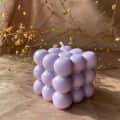 Scented Bubble Candle in Purple Color | 140GM | 6.5 * 6.5 * 6.5 cm - top_view