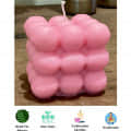 Scented Bubble Candle in Pink Color - rear_view