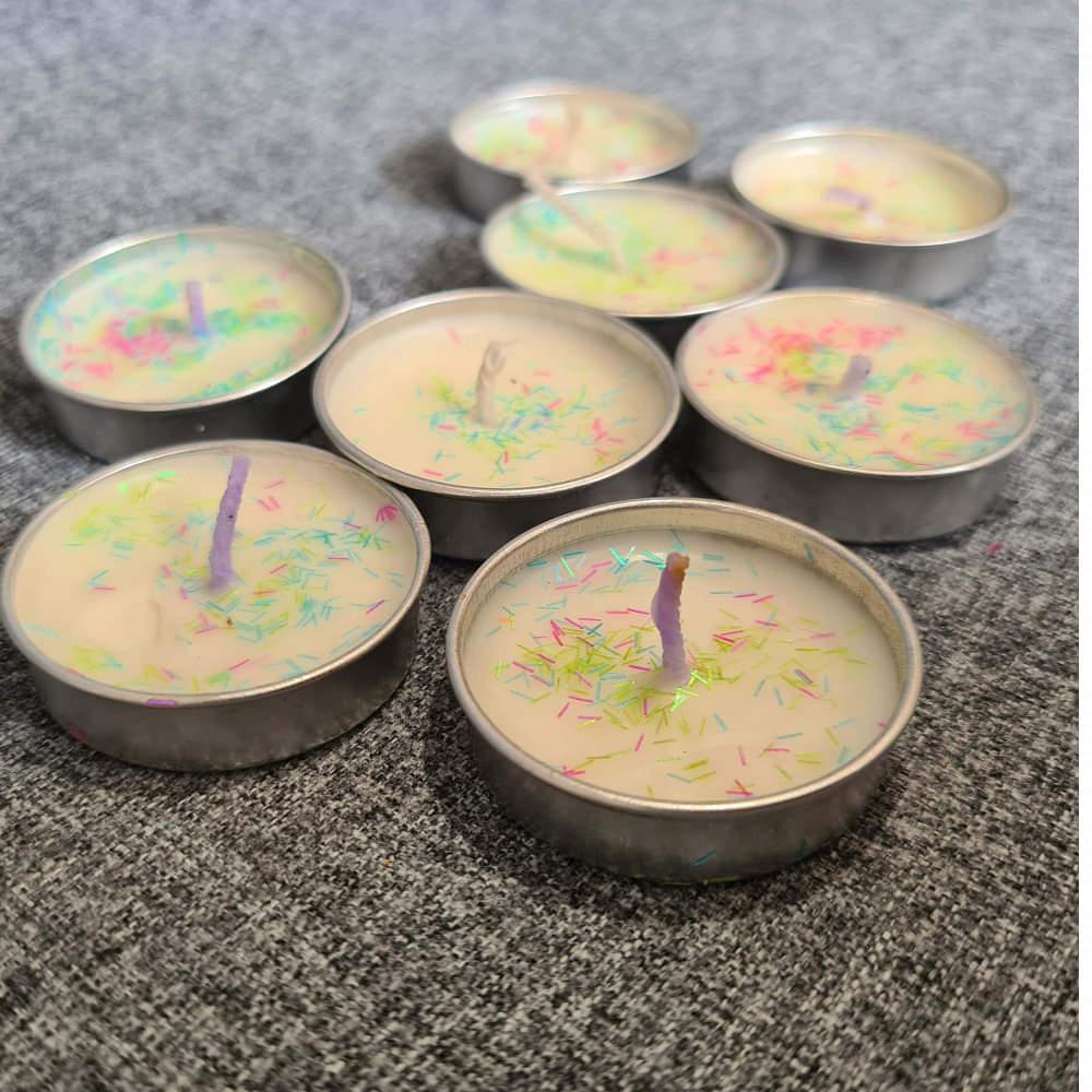 Home Decor Sparkled Candles | Set of 8 | - photo