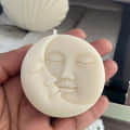Lunar Moon Face Scented Candle | 85g | White - rear_view