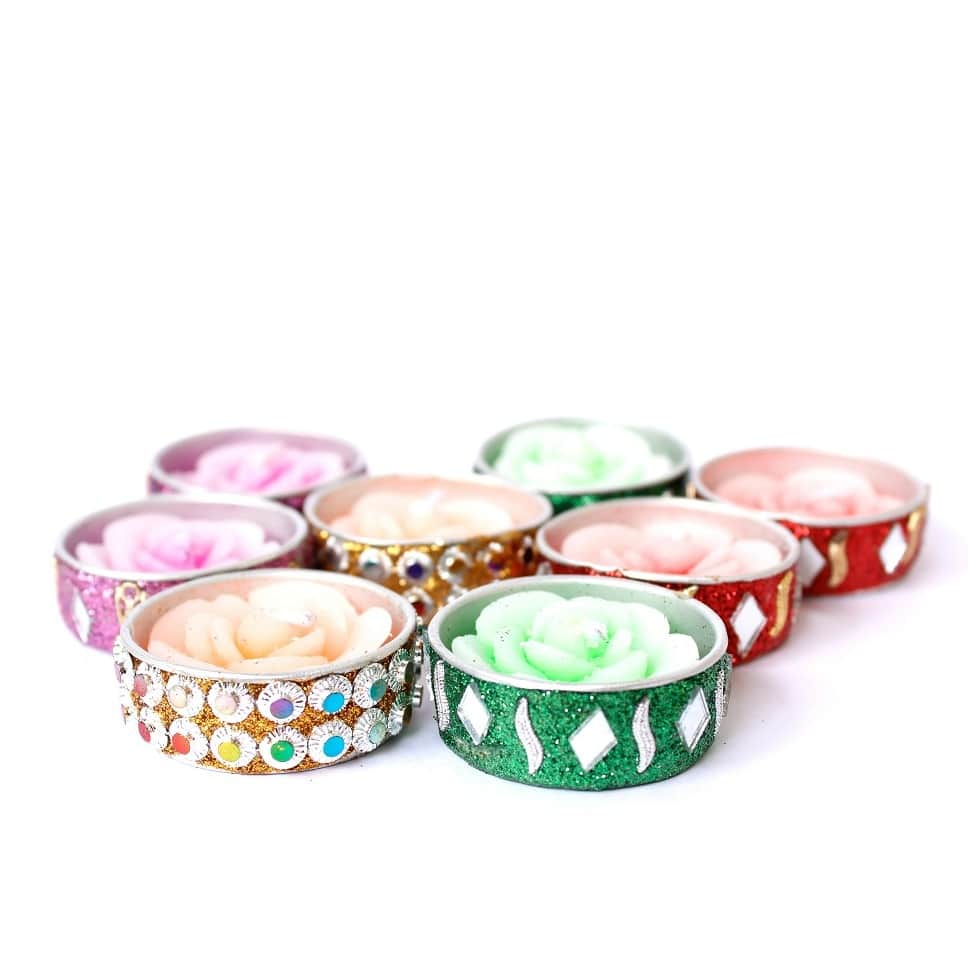 Home Decor Multicolor Candles (Set of 8) - rear_view