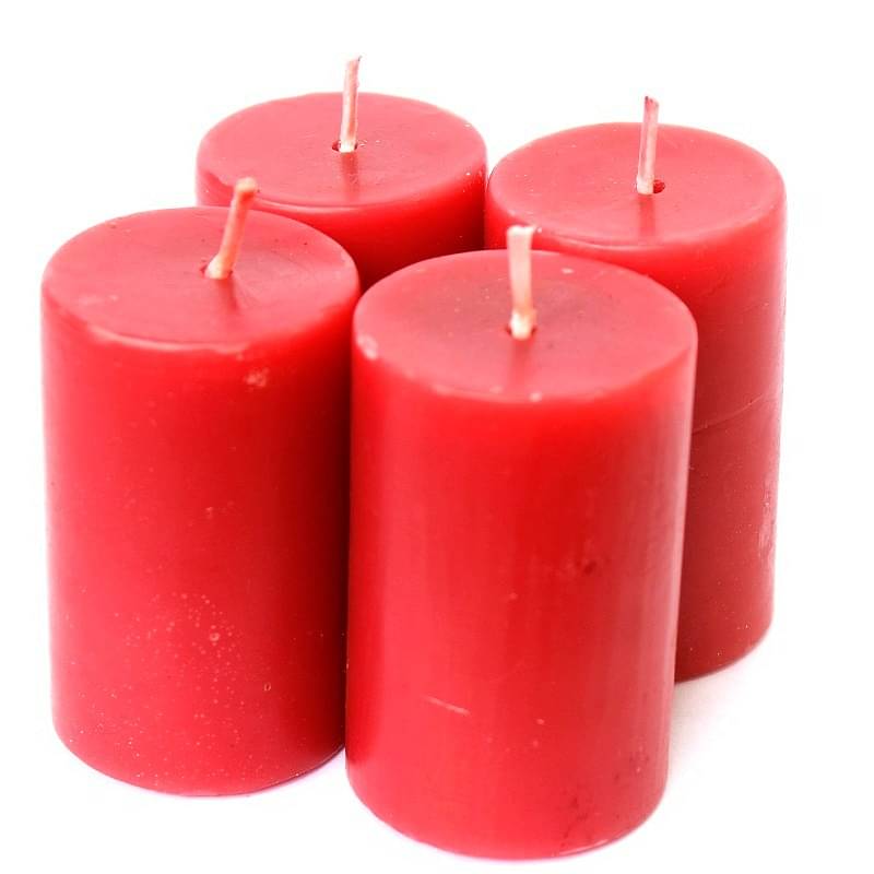 Soy Wax Red Pillars Candles | Set of 4 |