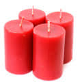 Soy Wax Red Pillars Candles | Set of 4 | - photo