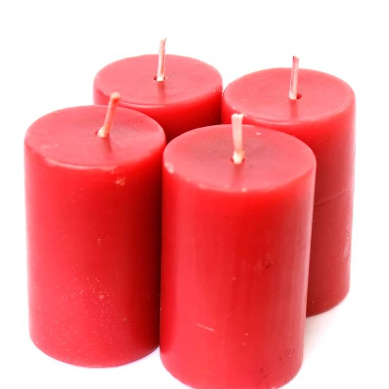 Soy Wax Red Pillars Candles | Set of 4 |