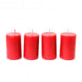 Soy Wax Red Pillars Candles | Set of 4 | - top_view
