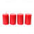 Soy Wax Red Pillars Candles | Set of 4 | - top_view