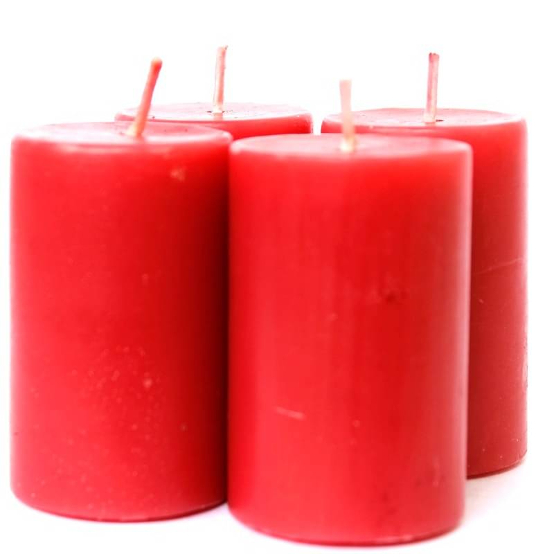 Soy Wax Red Pillars Candles | Set of 4 |