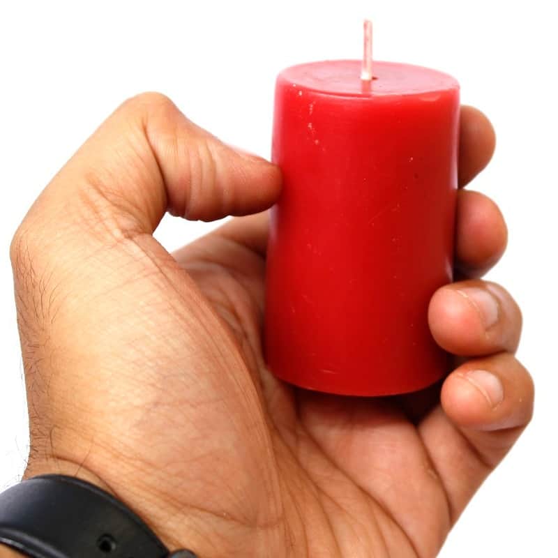 Soy Wax Red Pillars Candles | Set of 4 | - left_view