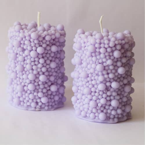 Handmade Scented SOYA Wax Bubble Pillar Candle  | Set of 2 Candle |