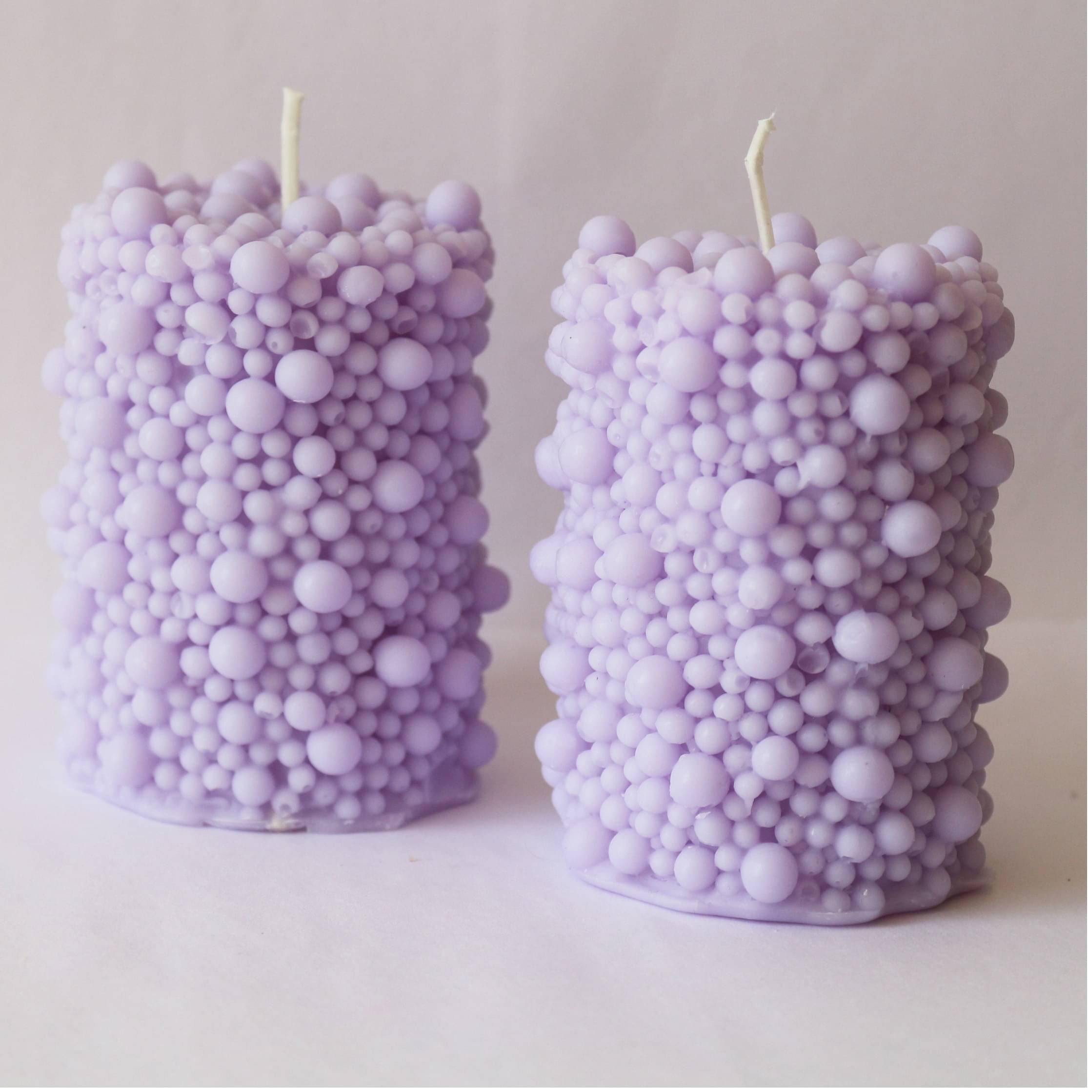 Handmade Scented SOYA Wax Bubble Pillar Candle  | Set of 2 Candle |