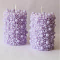 Handmade Scented SOYA Wax Bubble Pillar Candle  | Set of 2 Candle | - photo