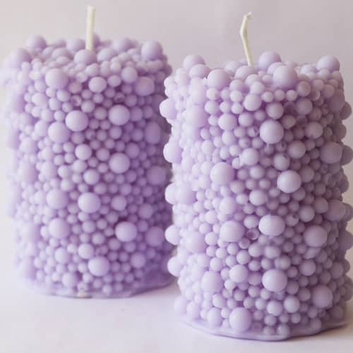 Handmade Scented SOYA Wax Bubble Pillar Candle  | Set of 2 Candle |