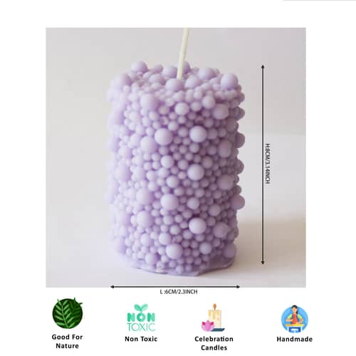 Handmade Scented SOYA Wax Bubble Pillar Candle  | Set of 2 Candle |