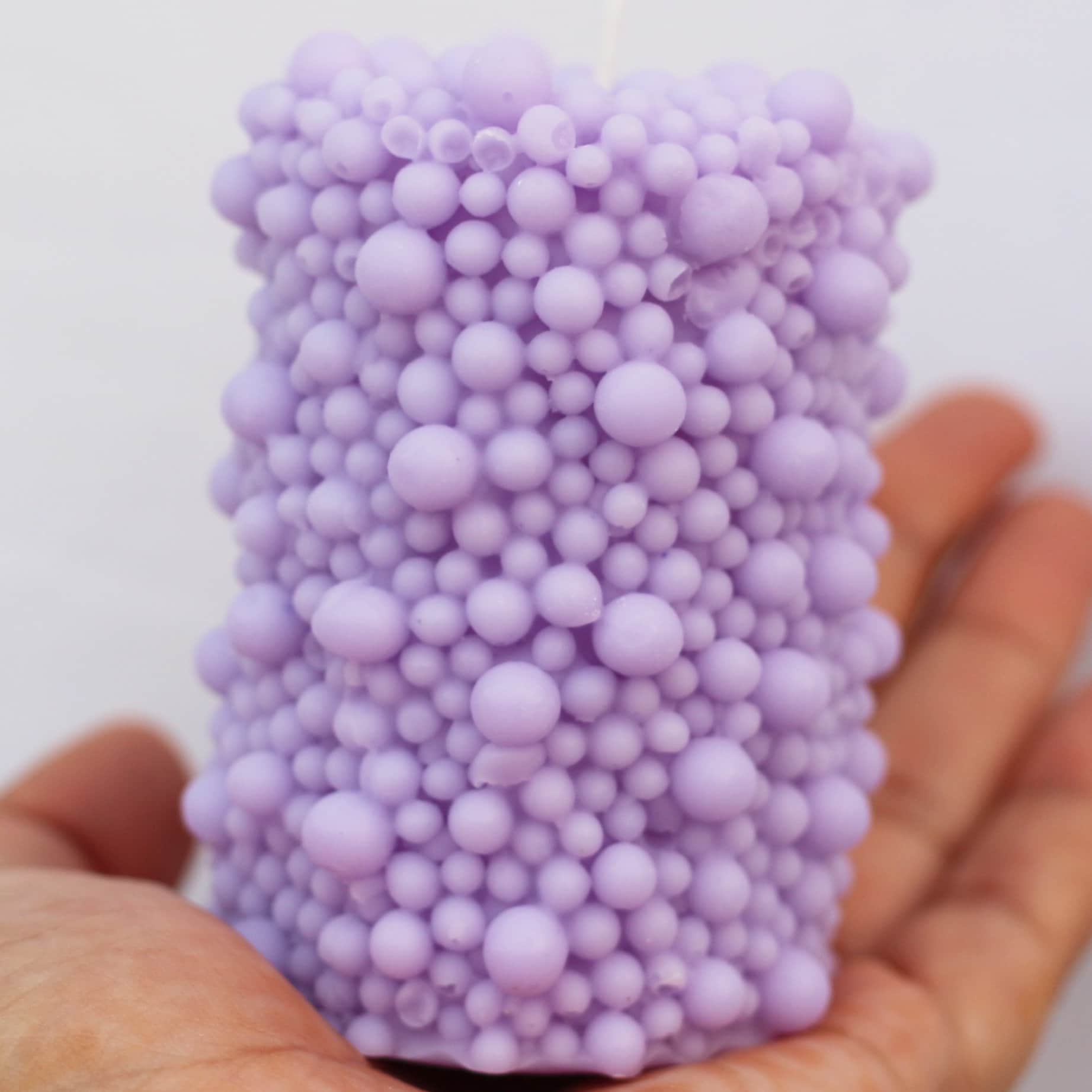 Handmade Scented SOYA Wax Bubble Pillar Candle  | Set of 2 Candle | - rear_view