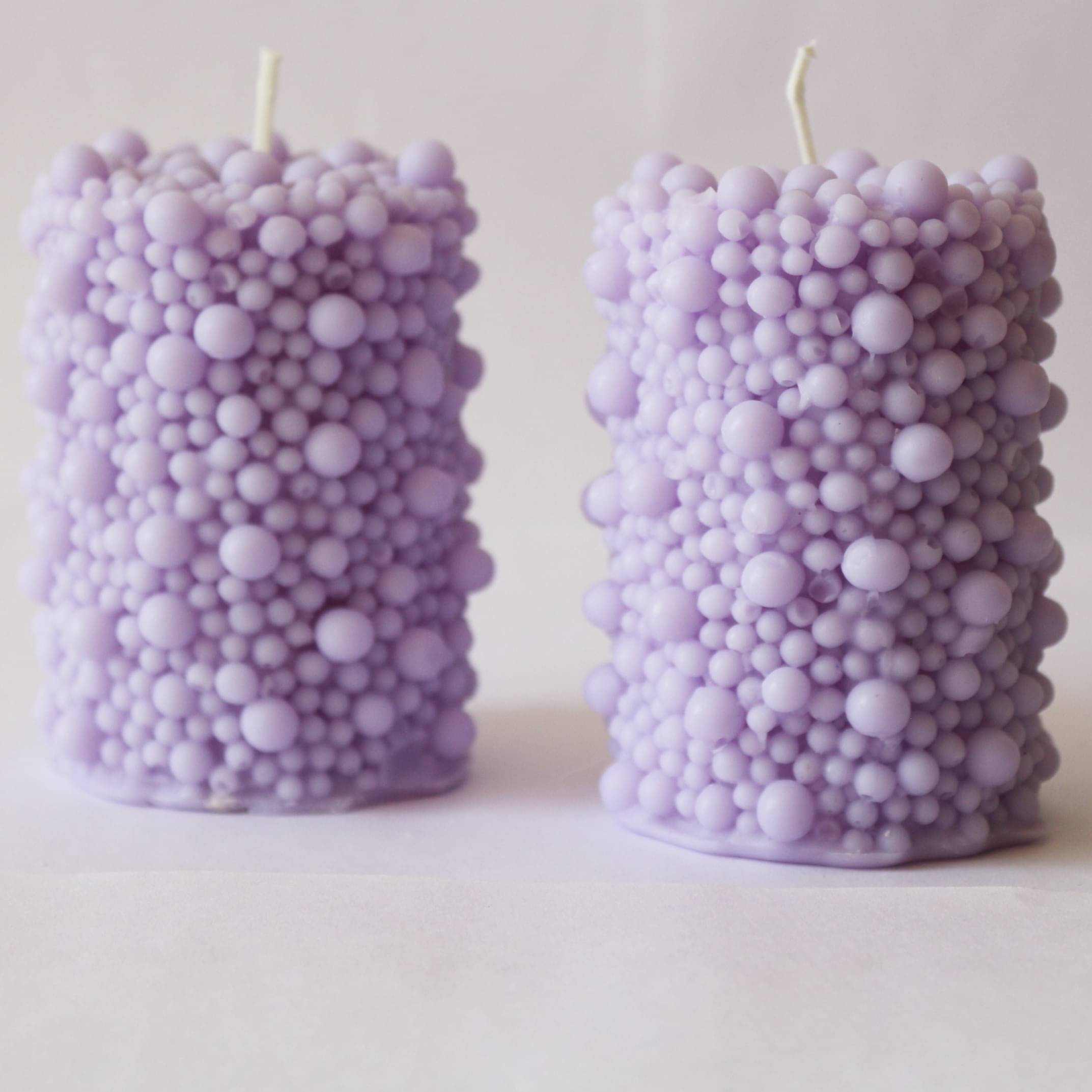 Handmade Scented SOYA Wax Bubble Pillar Candle  | Set of 2 Candle |