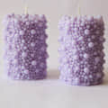 Handmade Scented SOYA Wax Bubble Pillar Candle  | Set of 2 Candle | - left_view