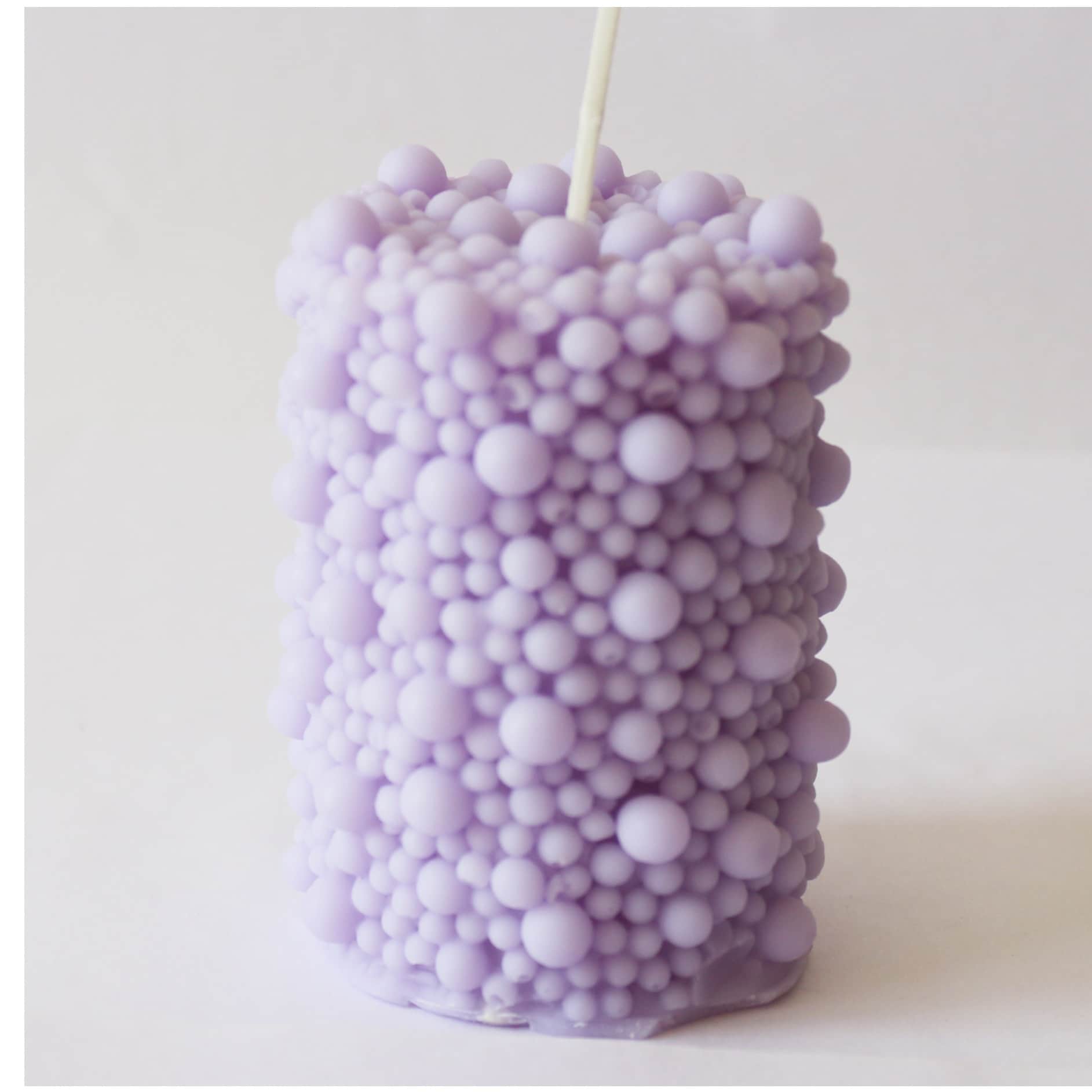 Handmade Scented SOYA Wax Bubble Pillar Candle  | Set of 2 Candle | - right_view