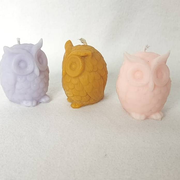 Handmade Scented SOYA Wax Owl Candle | Set of 3 Candle |