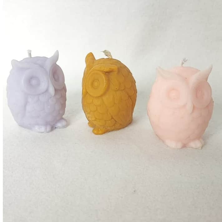 Handmade Scented SOYA Wax Owl Candle | Set of 3 Candle | - right_view