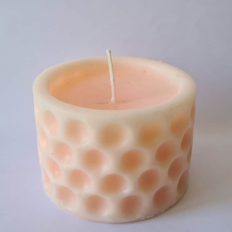 Handmade Scented Soya Wax Hole Pillar Candle - left_view