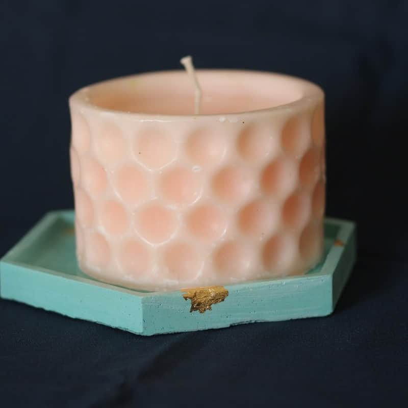 Handmade Scented Soya Wax Hole Pillar Candle - right_view