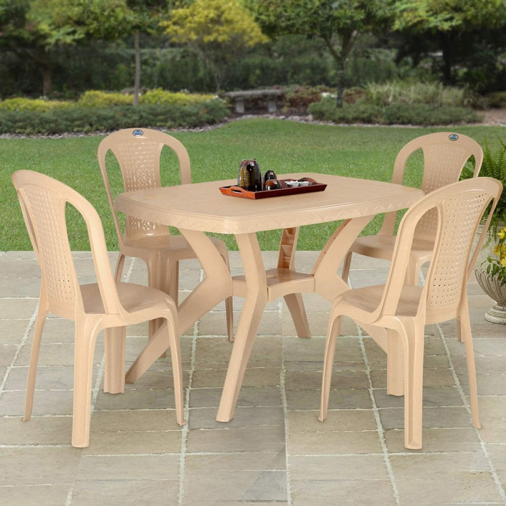 Plastic 4 Seater Dining Table Set - photo