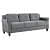 Nara Microfabric 3 Seater Sofa In Grey - top_view