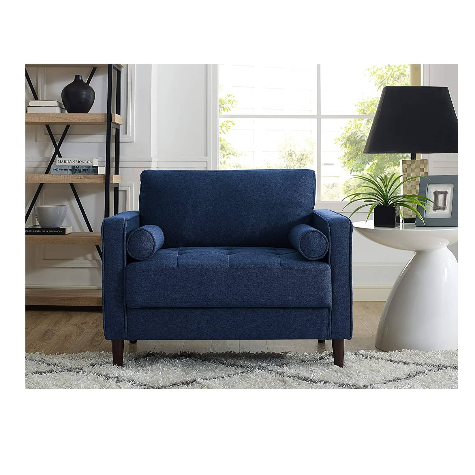 Arm Chair With Cushion (Blue)