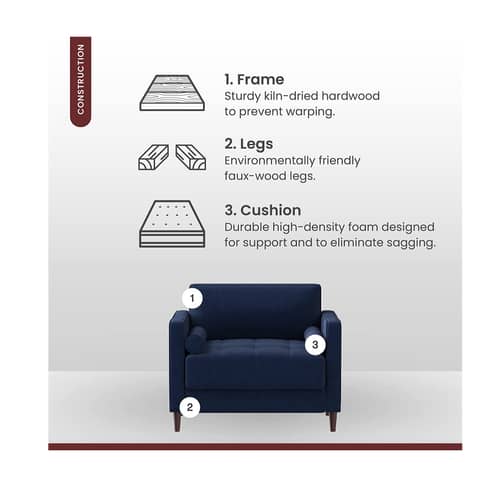 Arm Chair With Cushion (Blue)