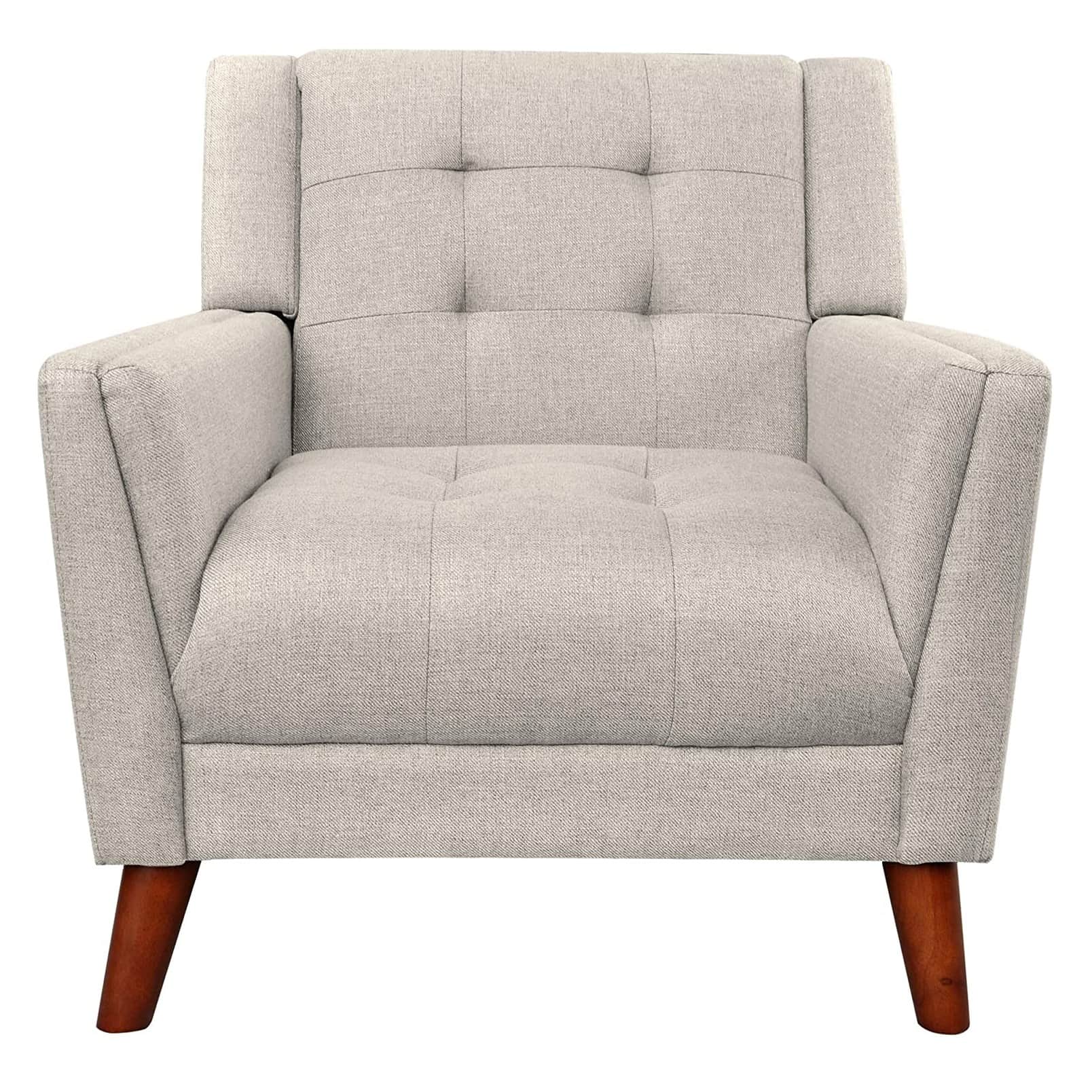 Modern Fabric Arm Chair (Grey) - front_view