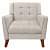 Modern Fabric Arm Chair (Grey) - front_view