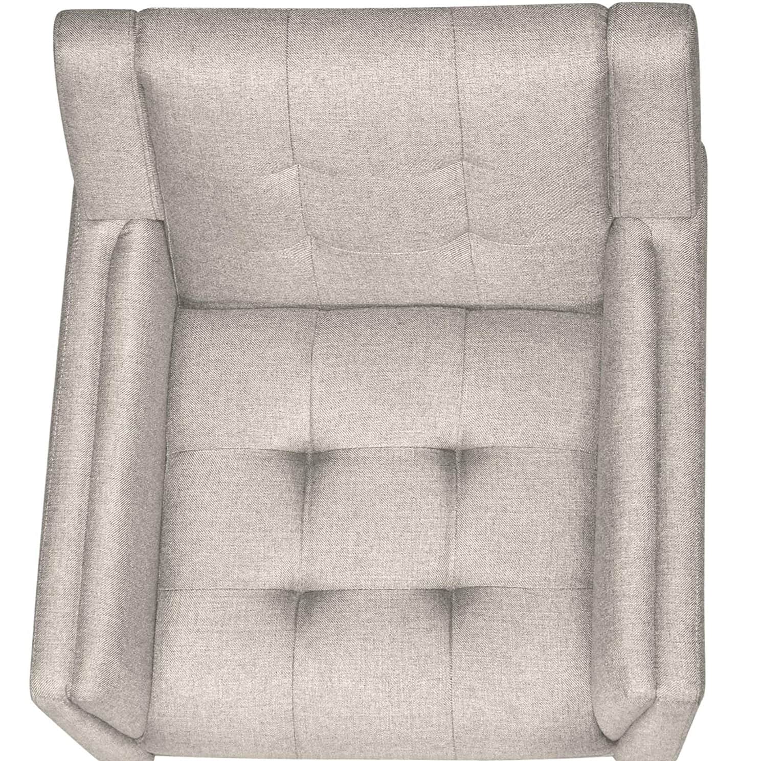 Modern Fabric Arm Chair (Grey) - bottom_view