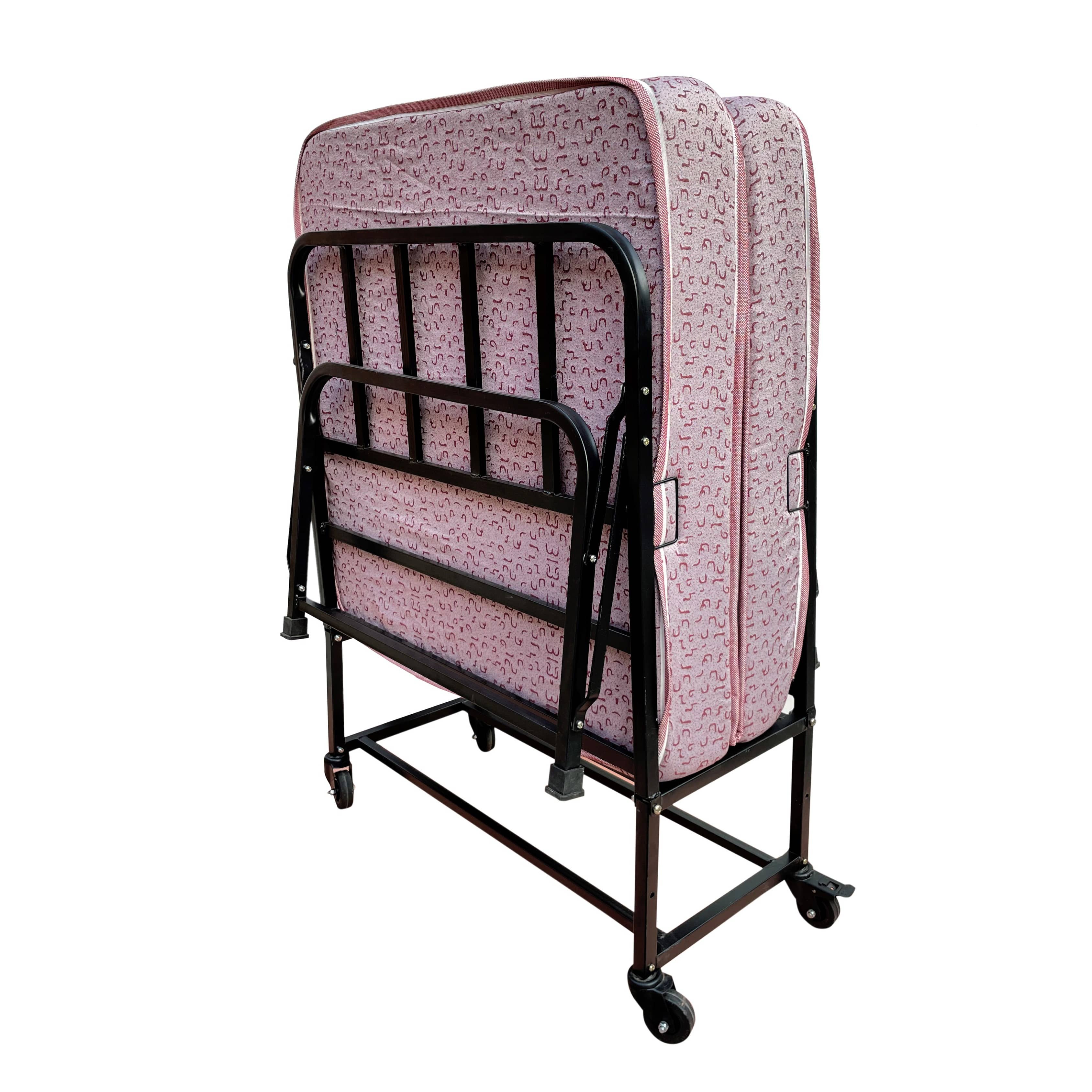 Palmen Morpho Metal Rollaway Single Folding Bed with Mattress