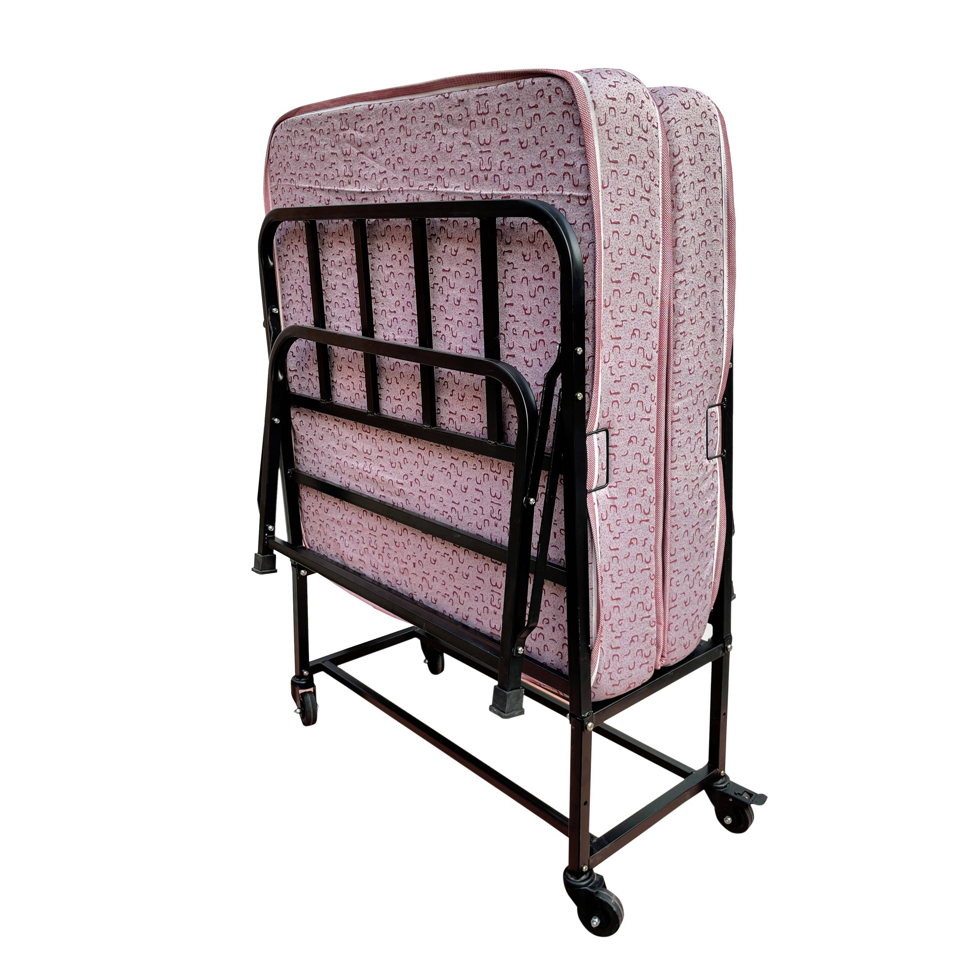 Palmen Morpho Metal Rollaway Single Folding Bed with Mattress