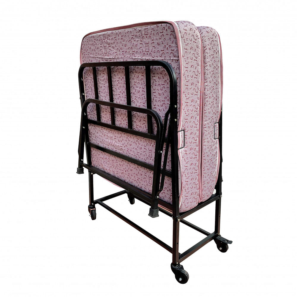 Palmen Morpho Metal Rollaway Single Folding Bed with Mattress - photo