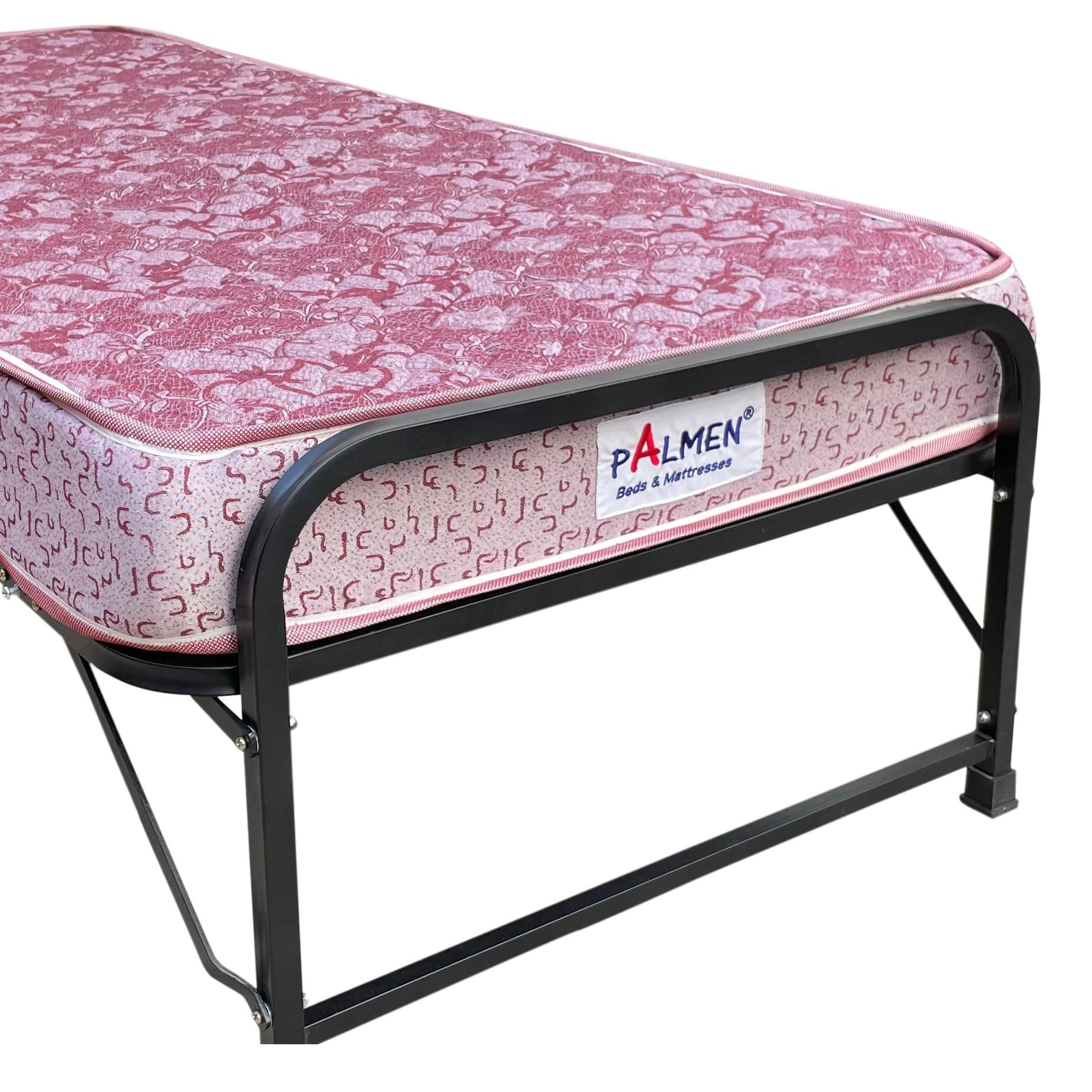 Palmen Morpho Metal Rollaway Single Folding Bed with Mattress - left_view