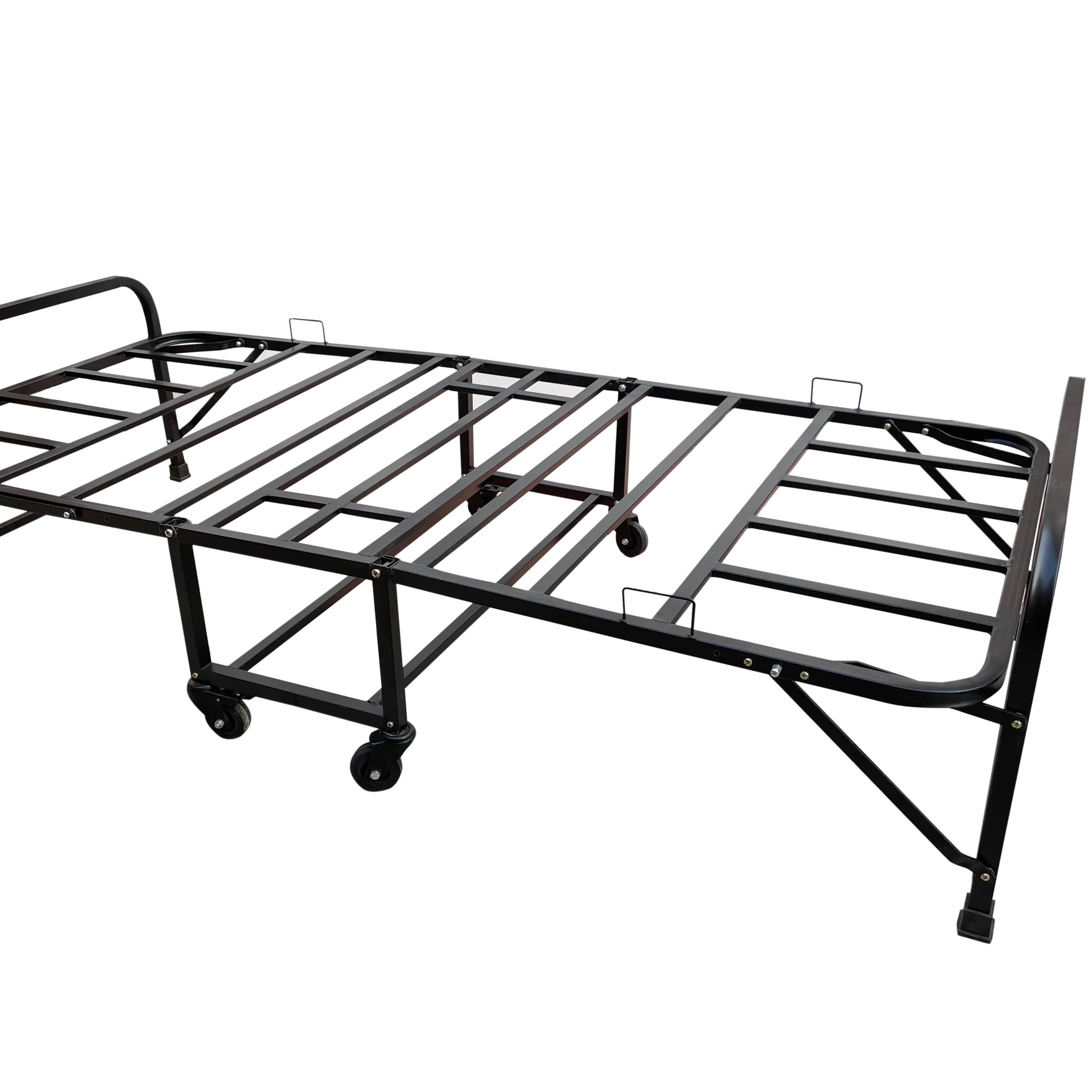 Palmen Morpho Metal Rollaway Single Folding Bed with Mattress - right_view