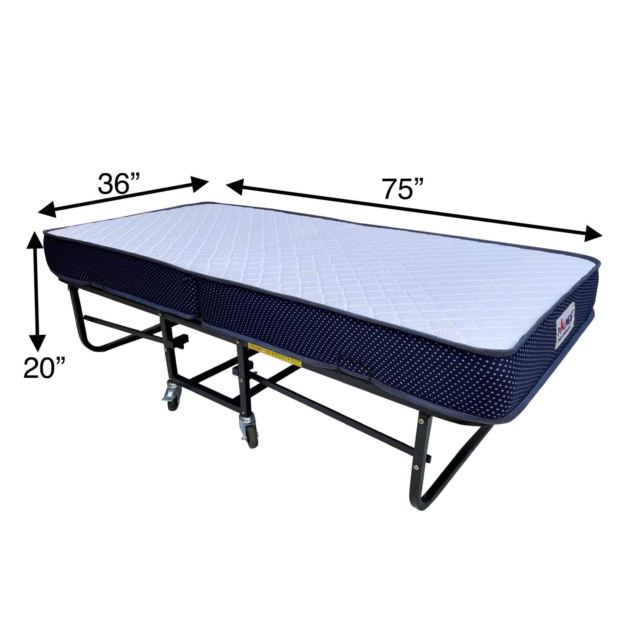 Single Metal Dura Rollaway Folding Bed with Mattress - top_view