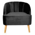 Modern Velvet Club Chair, Black - front_view