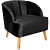 Modern Velvet Club Chair, Black - top_view